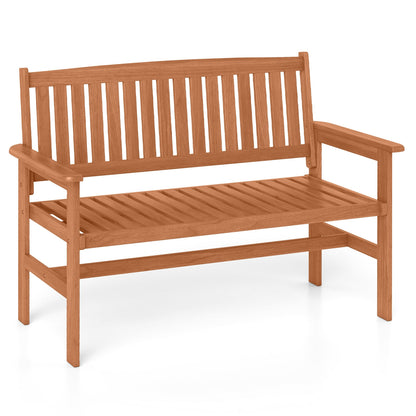 2-Person Patio Loveseat, Slatted Backrest, Comfortable Armrests, Natural Outdoor Benches Natural at Gallery Canada