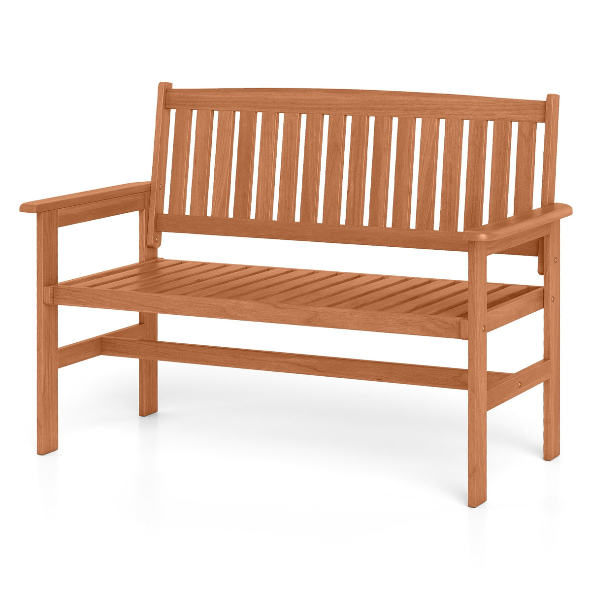 2-Person Patio Loveseat, Slatted Backrest, Comfortable Armrests, Natural Outdoor Benches at Gallery Canada