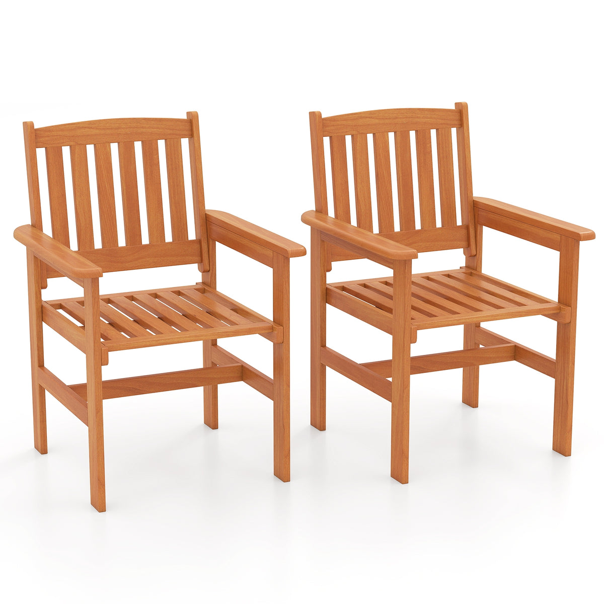 Wooden Patio Chairs Set Of 2, Natural Patio Dining Chairs Natural at Gallery Canada