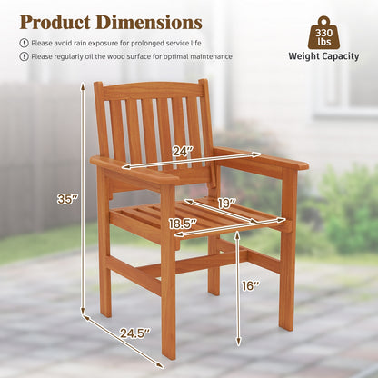 Wooden Patio Chairs Set Of 2, Natural Patio Dining Chairs at Gallery Canada