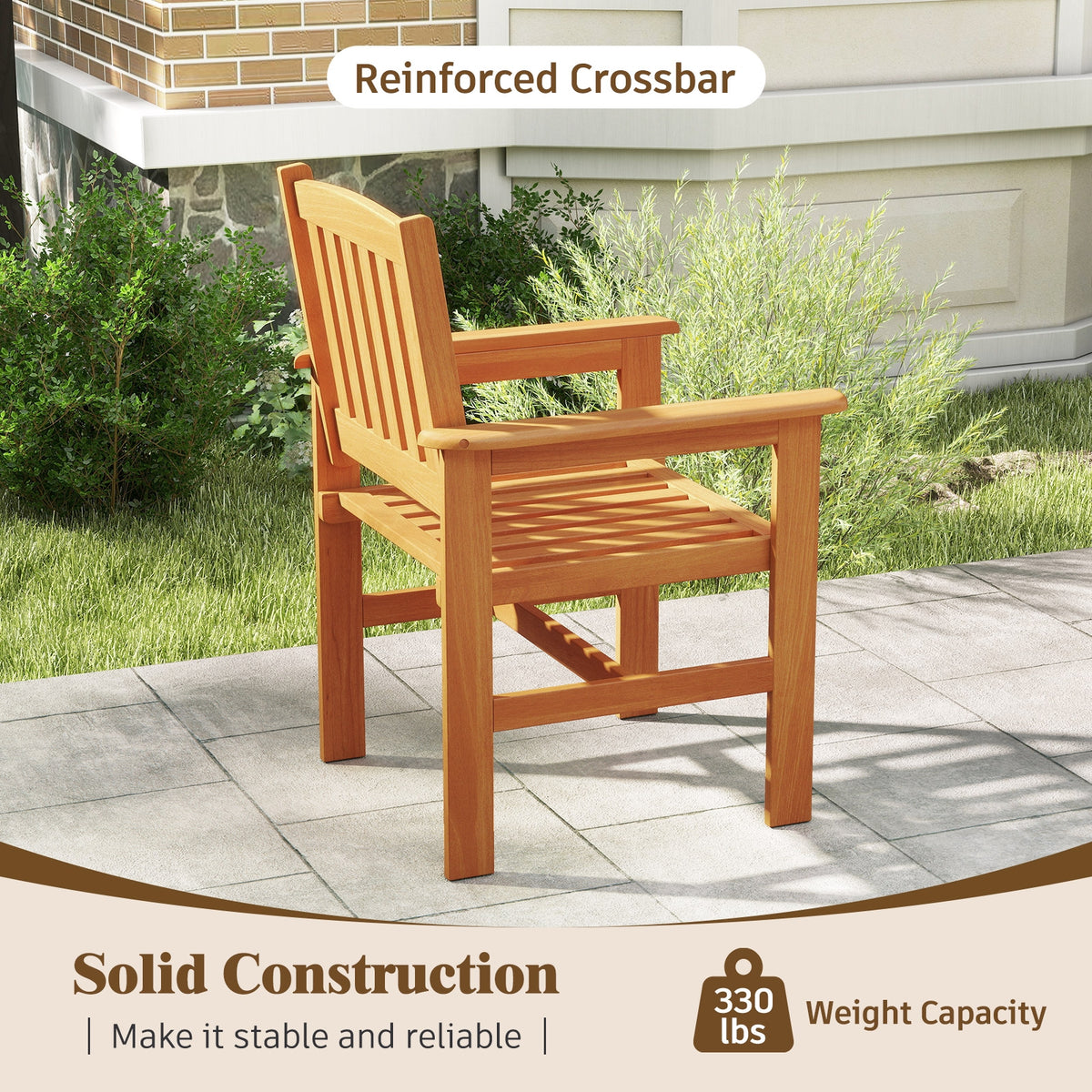 Wooden Patio Chairs Set Of 2, Natural Patio Dining Chairs at Gallery Canada