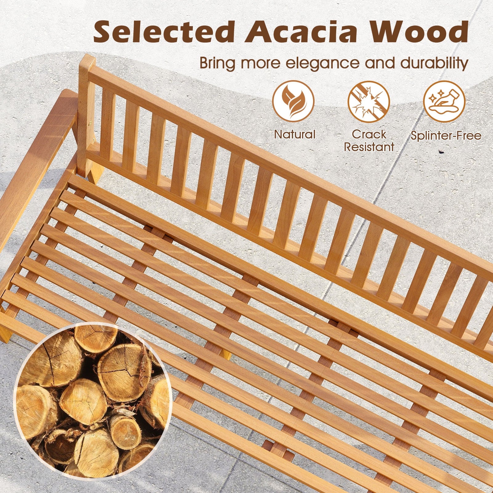 3-Seat Wood Bench With Cushion, Slatted Seat, White Outdoor Benches at Gallery Canada