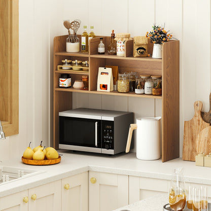 Desktop Bookshelf Countertop Storage Hutch, 6 Shelves, Natural Bookcases at Gallery Canada
