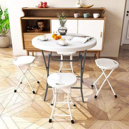 32 Inch Round Folding Table, Thick Tabletop, White Picnic Tables at Gallery Canada