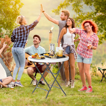 32 Inch Round Folding Table, Thick Tabletop, White Picnic Tables at Gallery Canada