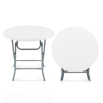 32 Inch Round Folding Table, Thick Tabletop, White Picnic Tables at Gallery Canada