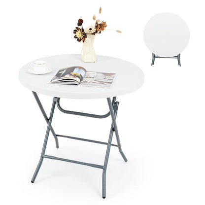 32 Inch Round Folding Table, Thick Tabletop, White Picnic Tables at Gallery Canada