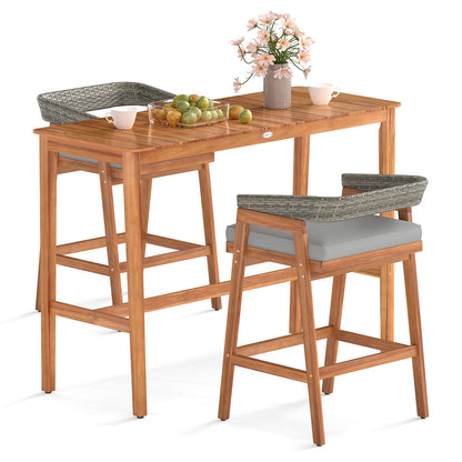 3-Piece Patio Bar Set, Counter Height, 2 Cushioned Barstools Patio Dining Sets at Gallery Canada