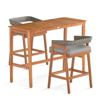 3-Piece Patio Bar Set, Counter Height, 2 Cushioned Barstools Patio Dining Sets at Gallery Canada