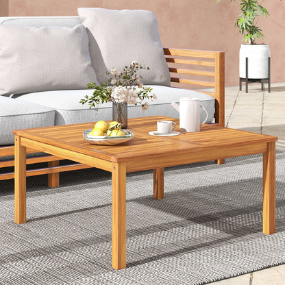 35.5 Inches Acacia Wood Coffee Table, Natural Patio Coffee Tables at Gallery Canada