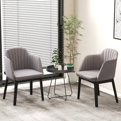 Modern Velvet Dining Chairs, Set of 2, Curved Backrests, Grey Dining Chairs at Gallery Canada