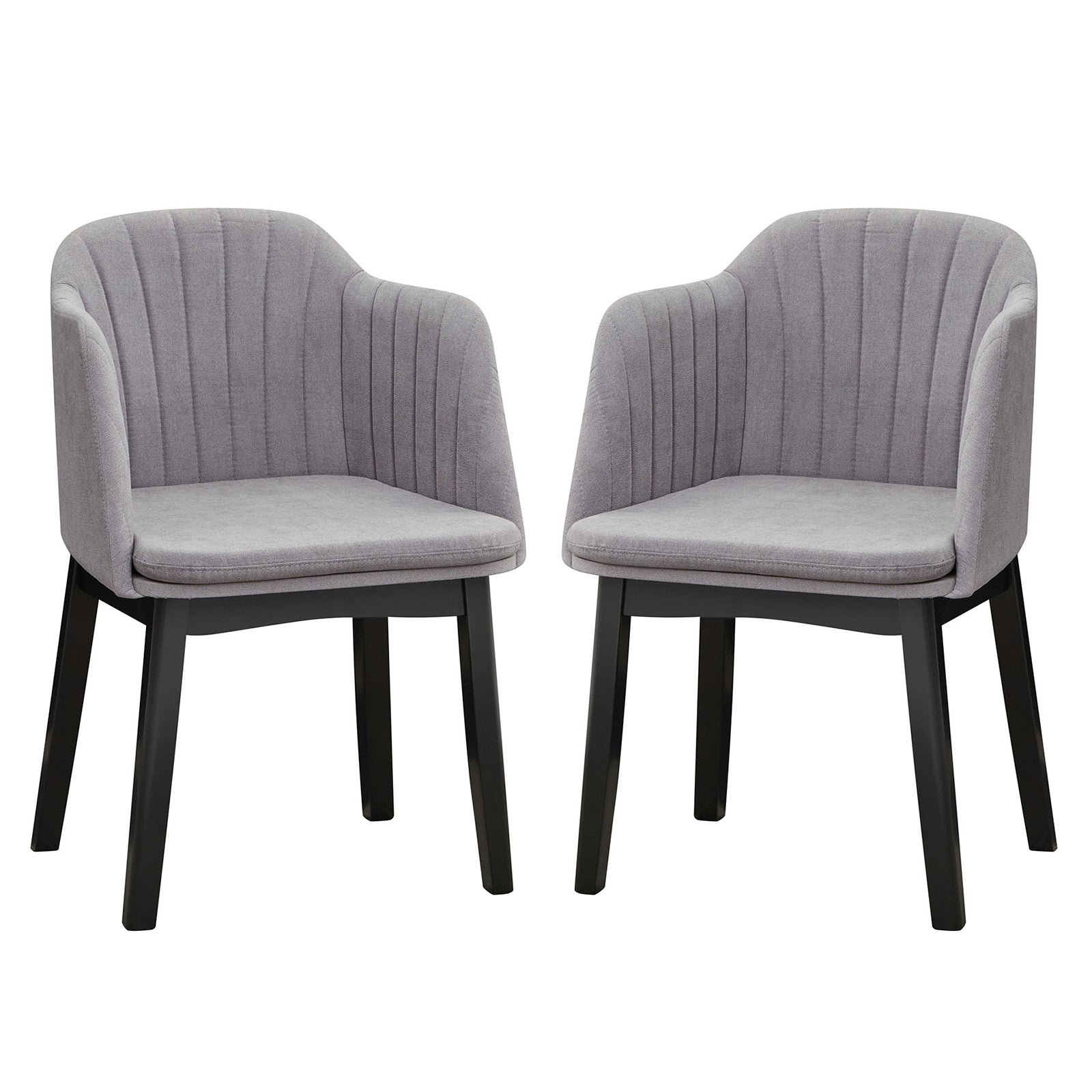 Modern Velvet Dining Chairs, Set of 2, Curved Backrests, Grey Dining Chairs Gray at Gallery Canada