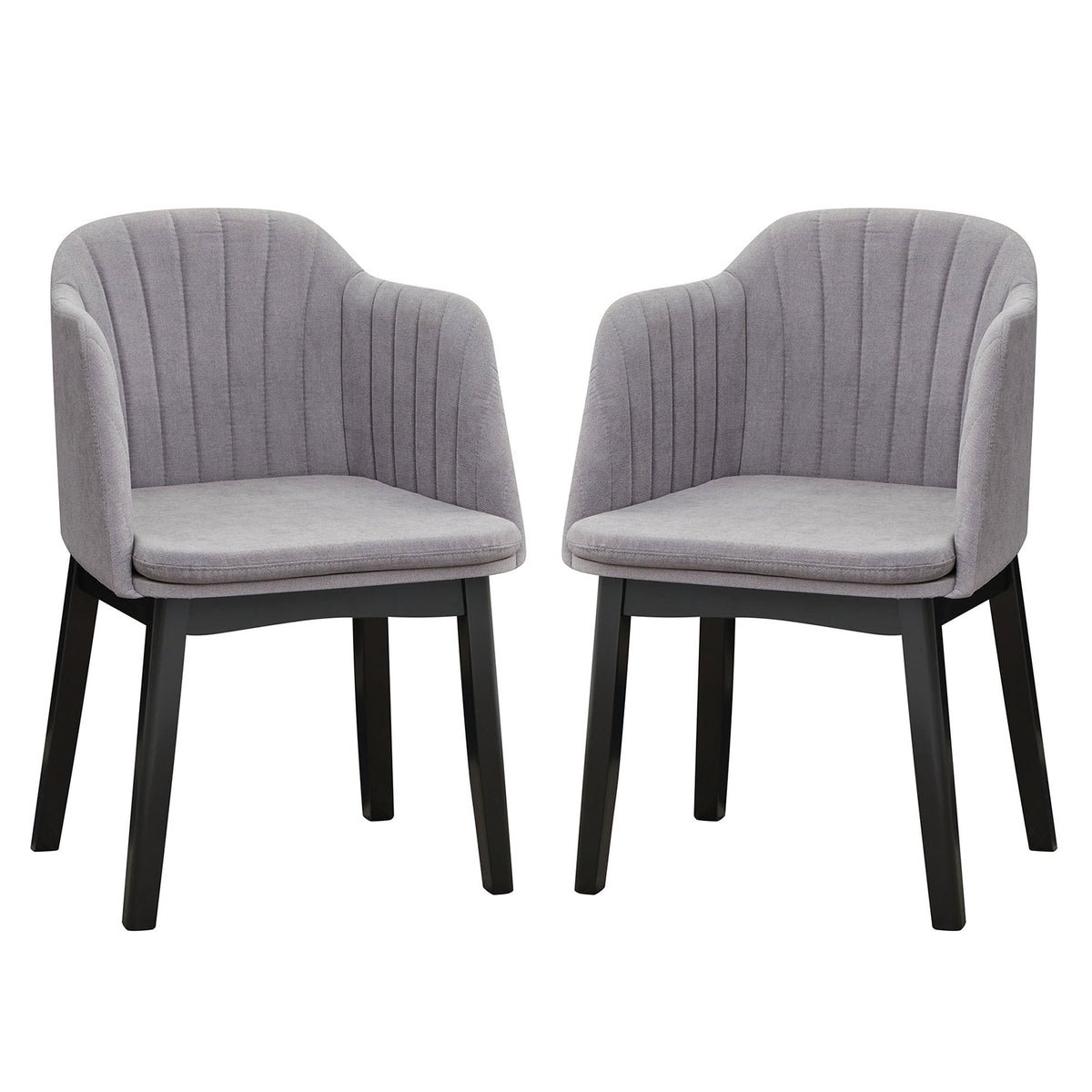 Modern Velvet Dining Chairs, Set of 2, Curved Backrests, Grey Dining Chairs Gray at Gallery Canada