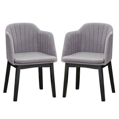 Modern Velvet Dining Chairs, Set of 2, Curved Backrests, Grey Dining Chairs Gray at Gallery Canada
