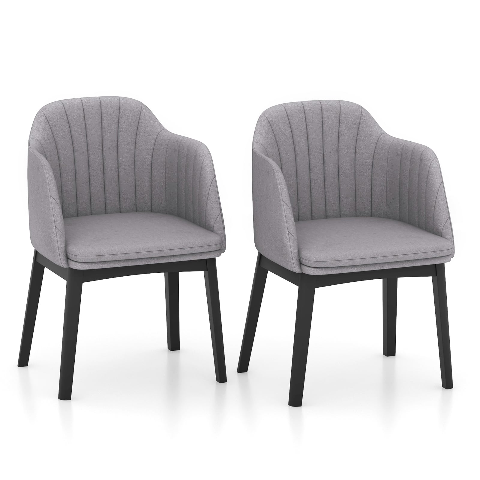 Modern Velvet Dining Chairs, Set of 2, Curved Backrests, Grey Dining Chairs at Gallery Canada