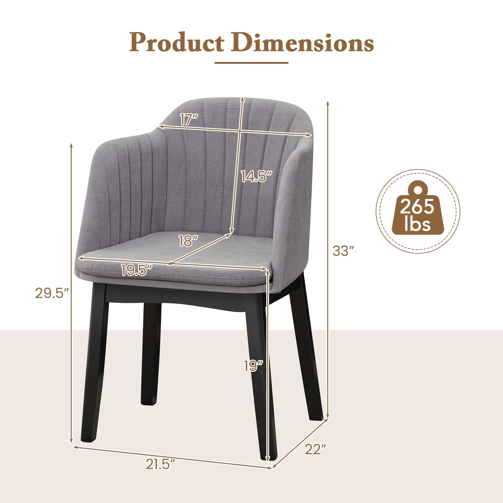 Modern Velvet Dining Chairs, Set of 2, Curved Backrests, Grey Dining Chairs at Gallery Canada
