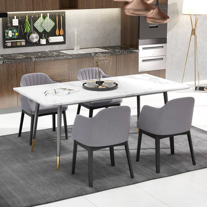 Modern Velvet Dining Chairs, Set of 2, Curved Backrests, Grey Dining Chairs at Gallery Canada