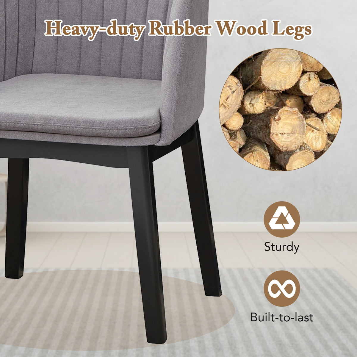 Modern Velvet Dining Chairs, Set of 2, Curved Backrests, Grey Dining Chairs at Gallery Canada