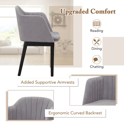 Modern Velvet Dining Chairs, Set of 2, Curved Backrests, Grey Dining Chairs at Gallery Canada