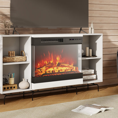 24 Inch 3-Sided Glass Electric Fireplace Heater, Remote Control, Black Fireplaces at Gallery Canada