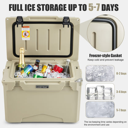 25 QT Hard Cooler, Aluminum Handle, Cup Holders, Tan Coolers at Gallery Canada