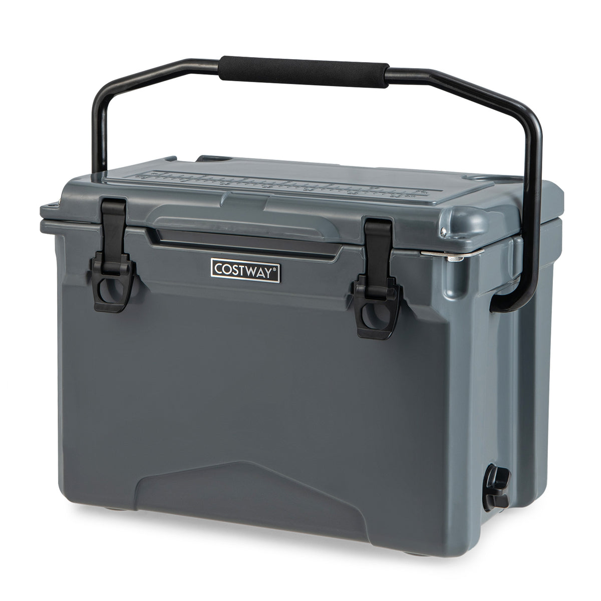 25 Qt Hard Cooler, Aluminum Handle, Cup Holders, Gray Coolers Gray at Gallery Canada