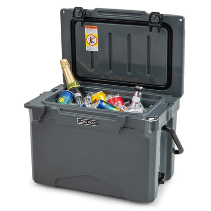 25 Qt Hard Cooler, Aluminum Handle, Cup Holders, Gray Coolers at Gallery Canada