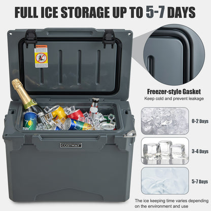 25 Qt Hard Cooler, Aluminum Handle, Cup Holders, Gray Coolers at Gallery Canada