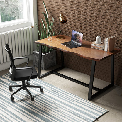 63" Large Dining Table, Wavy Edge, Heavy-Duty Metal Frame, Coffee Dining Tables at Gallery Canada
