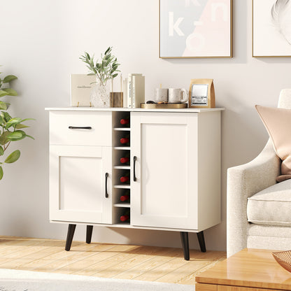 Wine Bar Buffet Cabinet, 6-Bottle Rack, White Sideboards Cabinets & Buffets at Gallery Canada