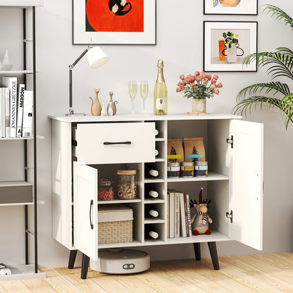 Wine Bar Buffet Cabinet, 6-Bottle Rack, White Sideboards Cabinets & Buffets at Gallery Canada