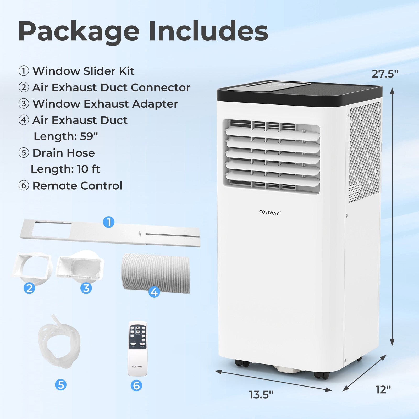 8000 BTU Portable Air Conditioner, Fan, Dehumidifier, White Portable Air Conditioners at Gallery Canada