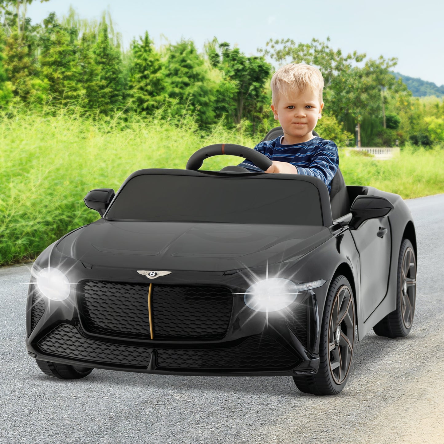 12V Kids Ride-On Bentley Bacalar Car, Black