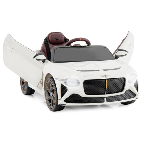 12V Kids Ride-On Racer Car, Licensed Bentley Bacalar, White