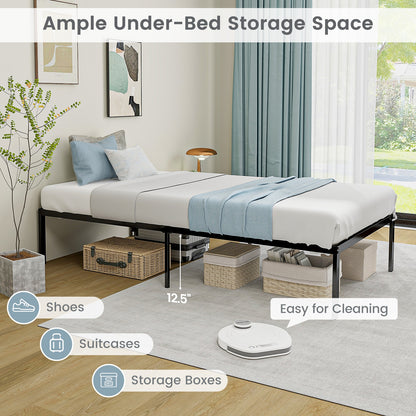 14 Inch Heavy Duty Metal Platform, Black Simple Bed Frame at Gallery Canada