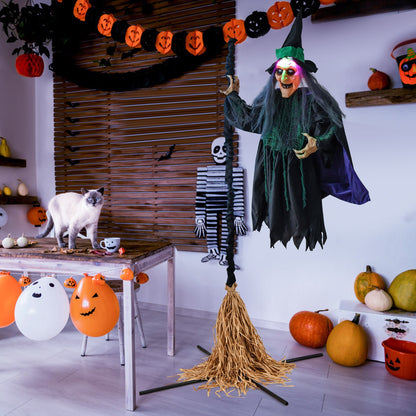7 Feet Witch On Broom Halloween Animatronic, LED Lights, Multicolor Halloween at Gallery Canada