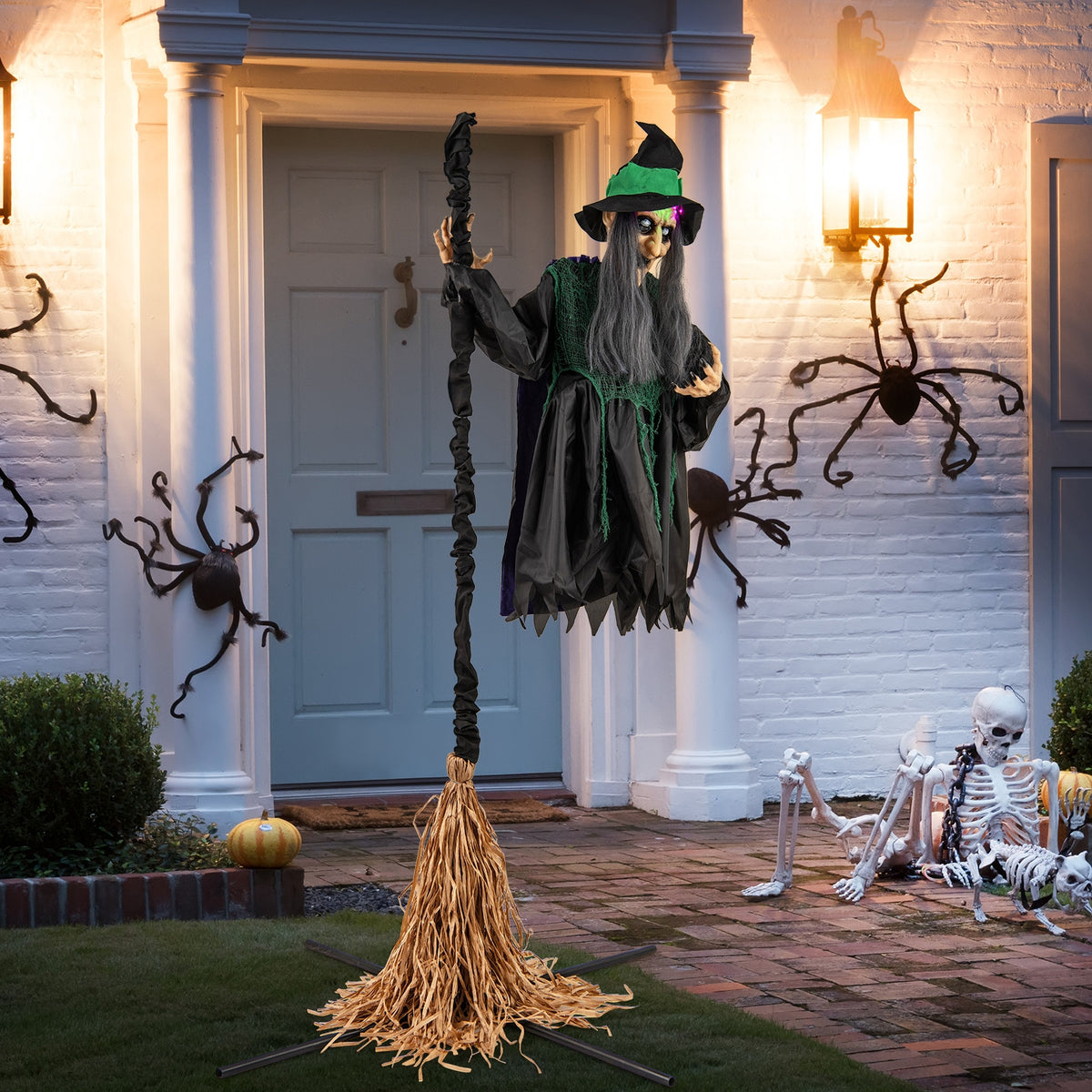 7 Feet Witch On Broom Halloween Animatronic, LED Lights, Multicolor Halloween at Gallery Canada