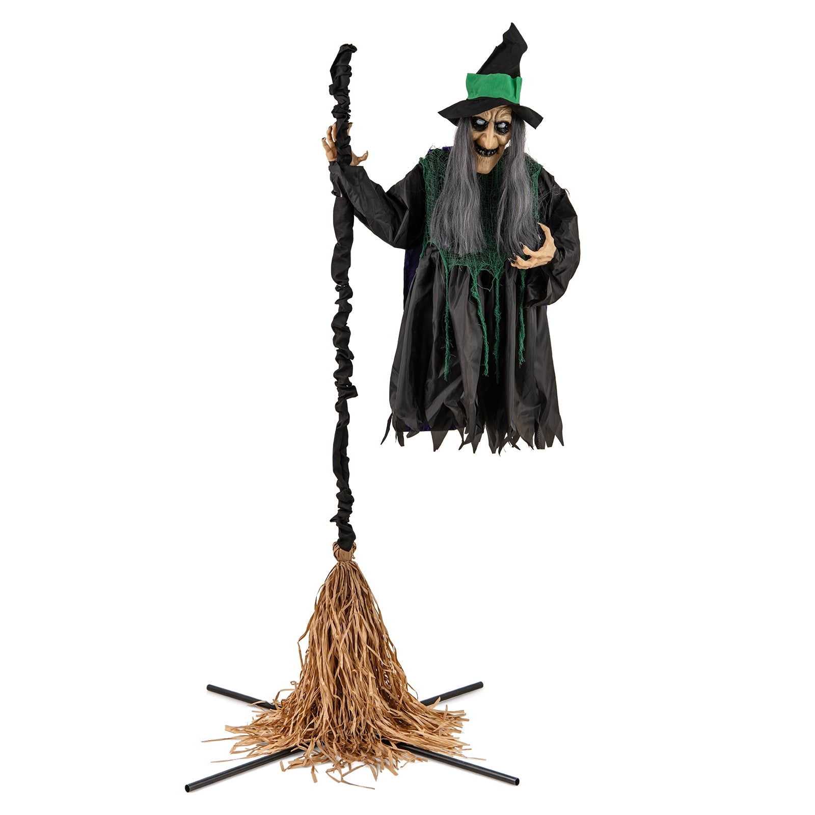 7 Feet Witch On Broom Halloween Animatronic, LED Lights, Multicolor Halloween at Gallery Canada