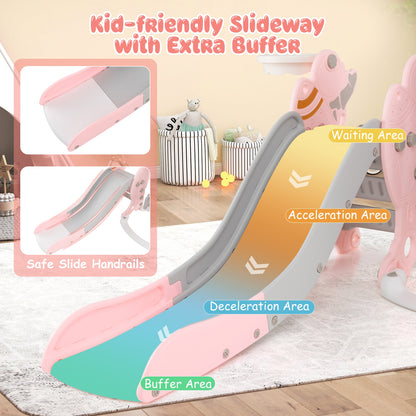 Kids Slide Swing Set With Basketball Hoop, Pink Climbers & Slides at Gallery Canada