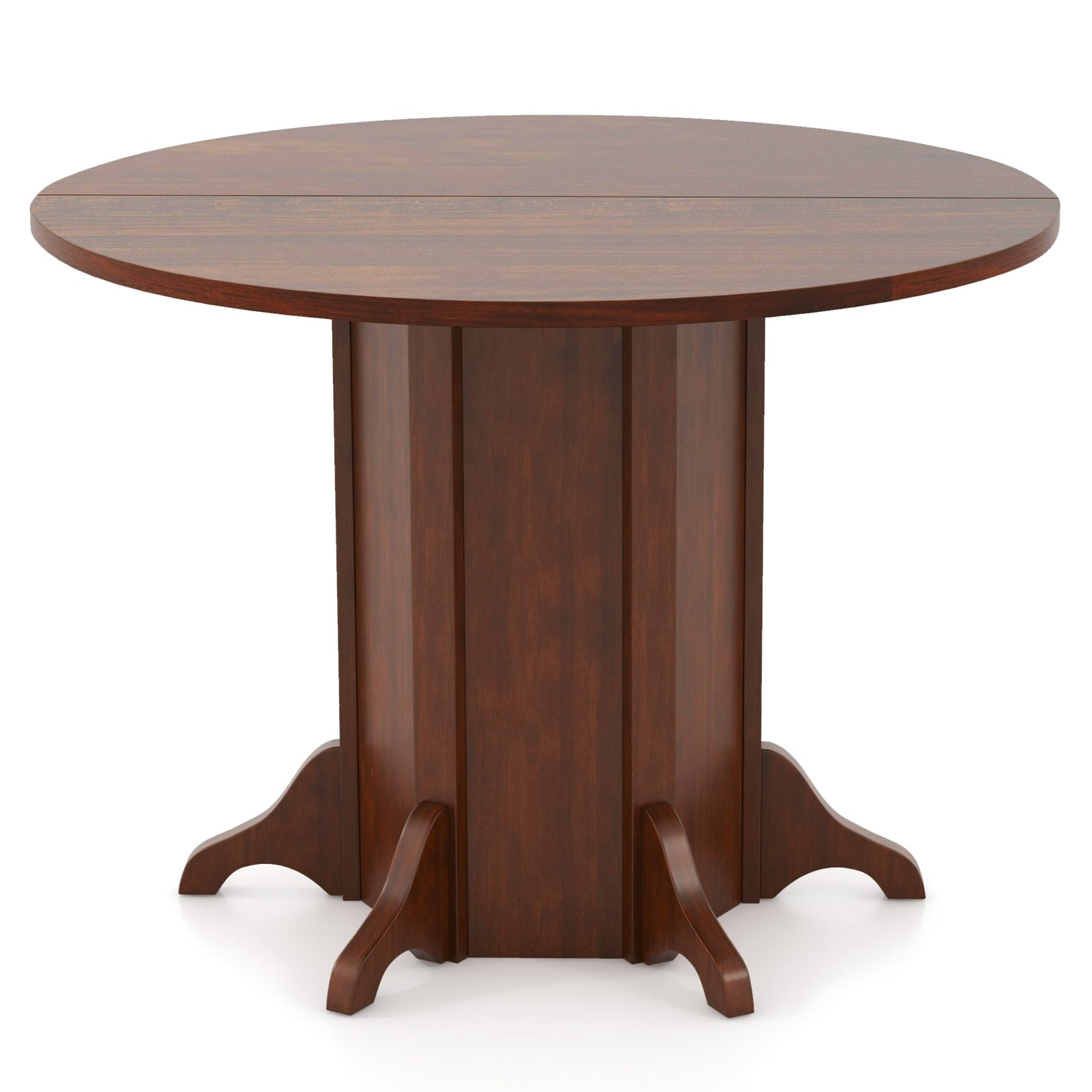 Round Dining Table With Pedestal Base, Walnut, For 4-6 People Dining Tables at Gallery Canada