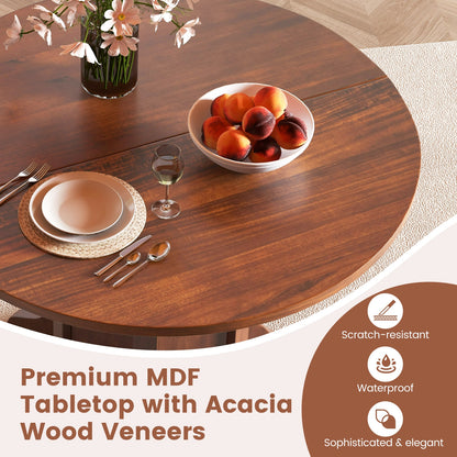 Round Dining Table With Pedestal Base, Walnut, For 4-6 People Dining Tables at Gallery Canada