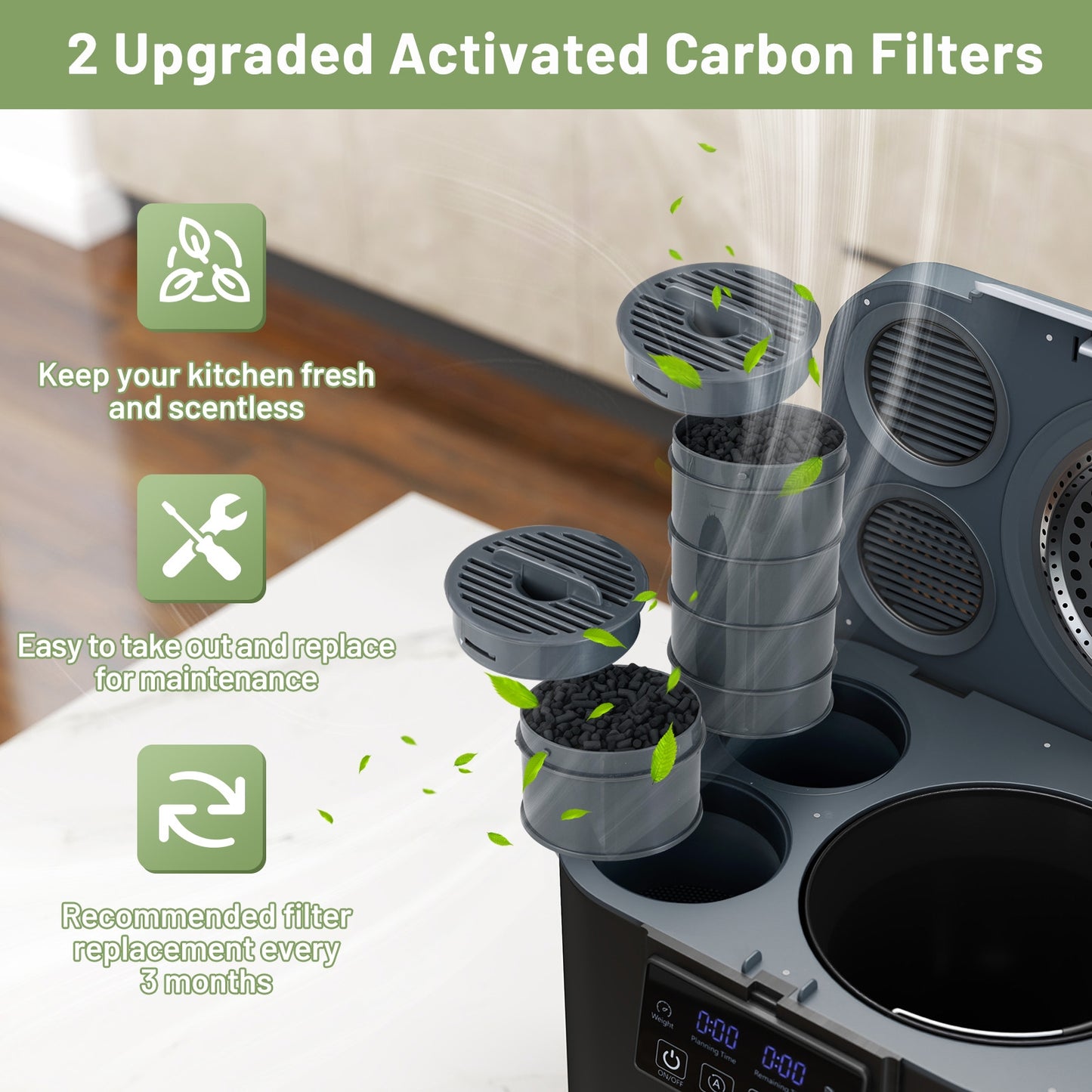 4 L Electric Kitchen Composter With Lid, LED Display, Black Food Mixers & Blenders at Gallery Canada