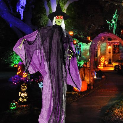 Halloween Standing Witch, 7.2 ft, Lighted Eyes, Automatic Arm Movement Halloween at Gallery Canada