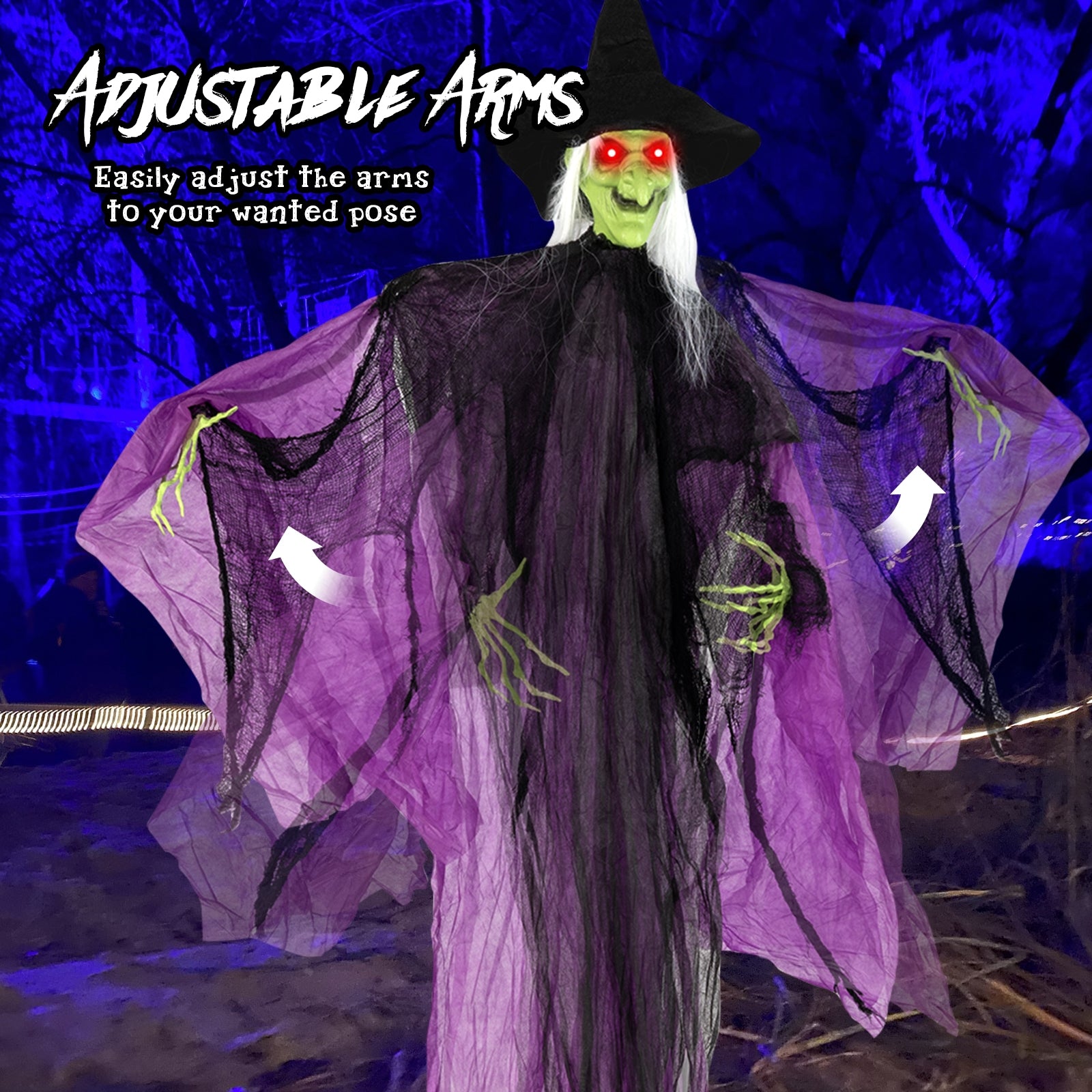 Halloween Standing Witch, 7.2 ft, Lighted Eyes, Automatic Arm Movement Halloween at Gallery Canada