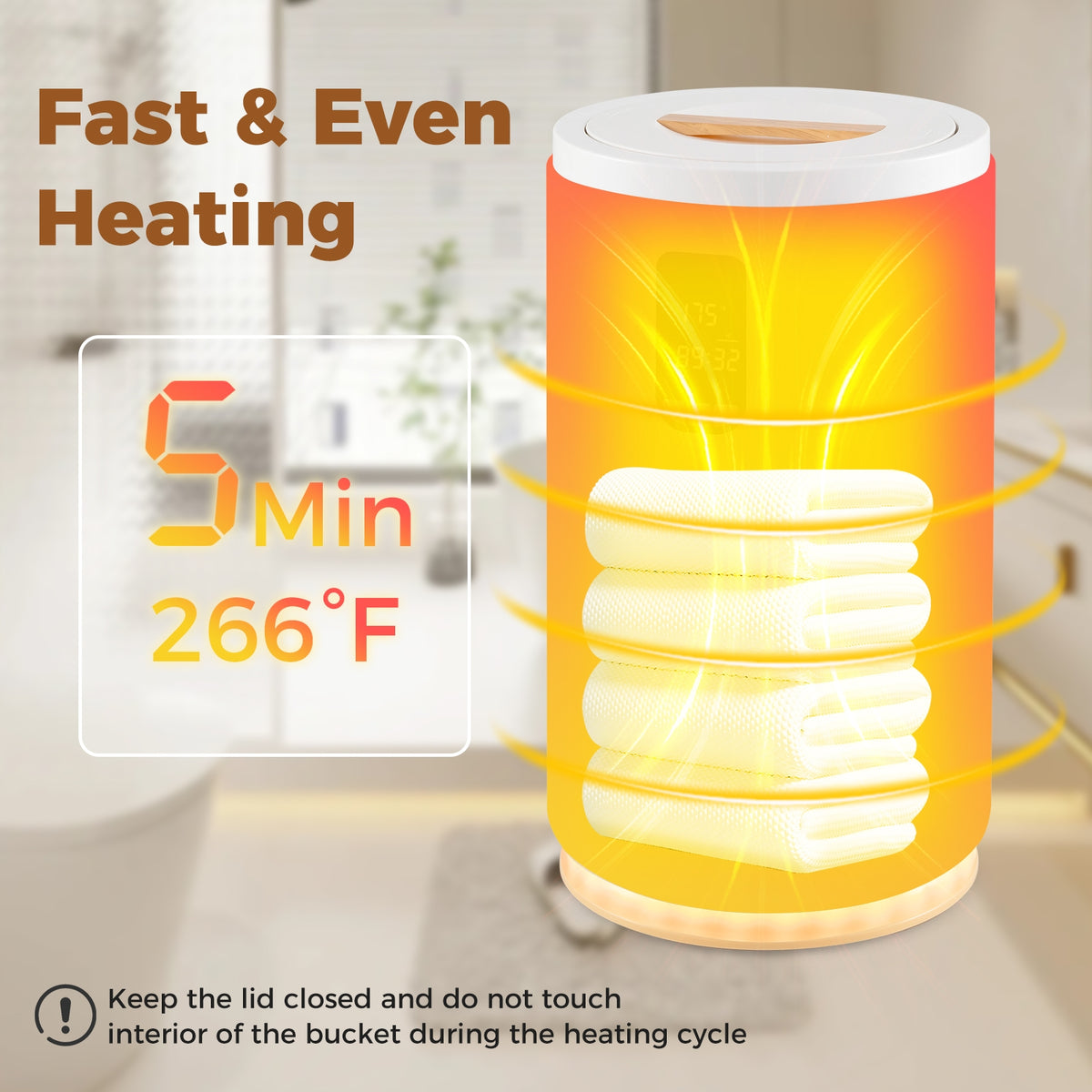 20L Towel Warmer Bucket, 30/60/90 Min Heating Time, White Dryers at Gallery Canada