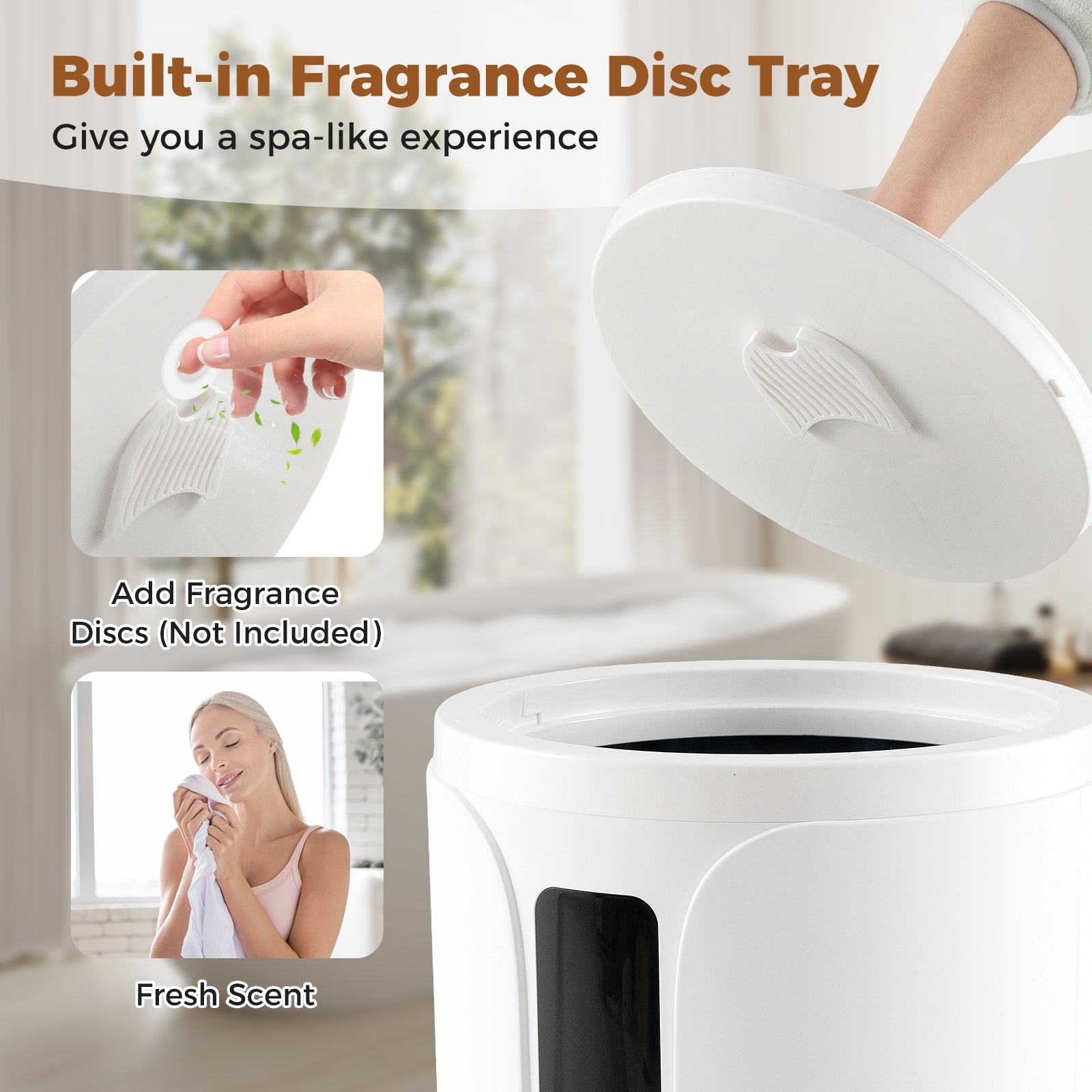 20L Towel Warmer Bucket, 30/60/90 Min Heating Time, White Dryers at Gallery Canada