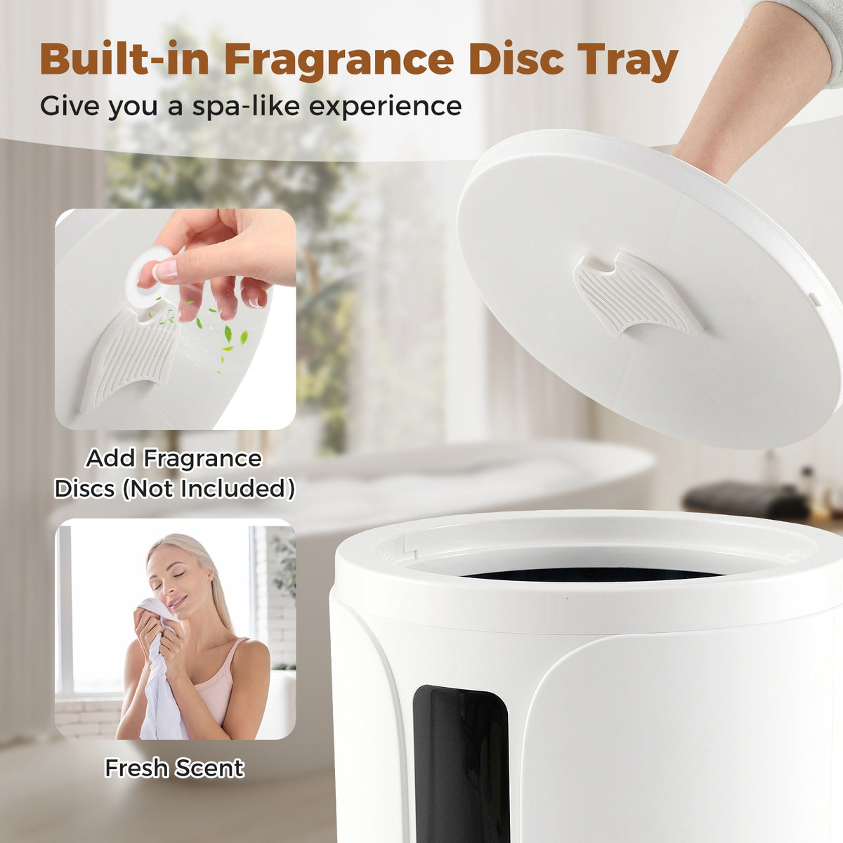 20L Towel Warmer Bucket, 30/60/90 Min Heating Time, White Dryers at Gallery Canada
