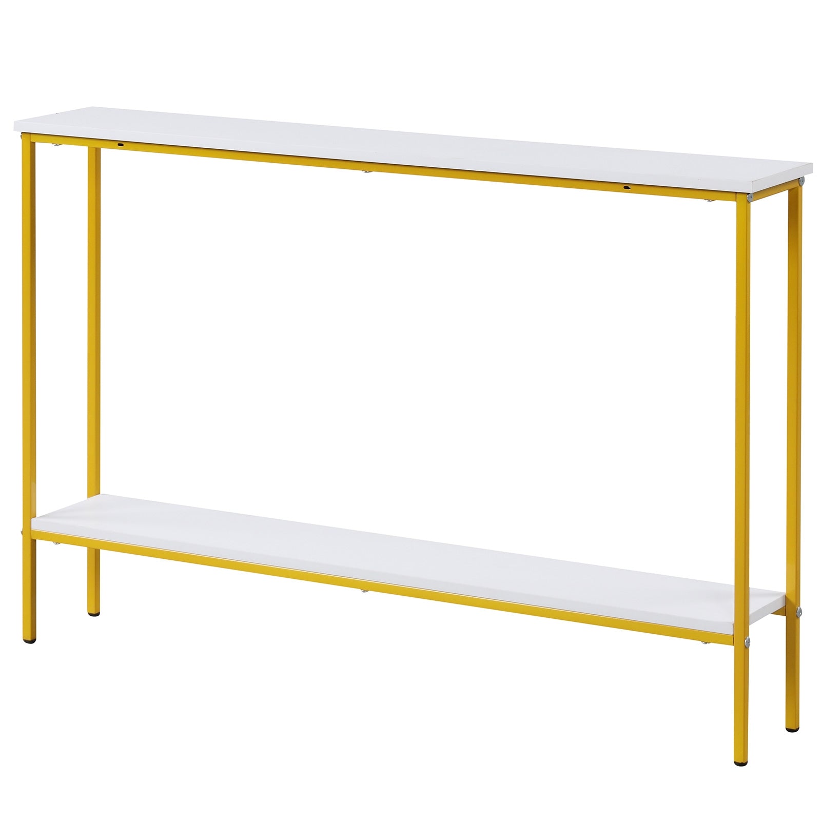 44 Inch Console Table With Shelf, Dual Anti-Tipping Kits, White Console Tables at Gallery Canada