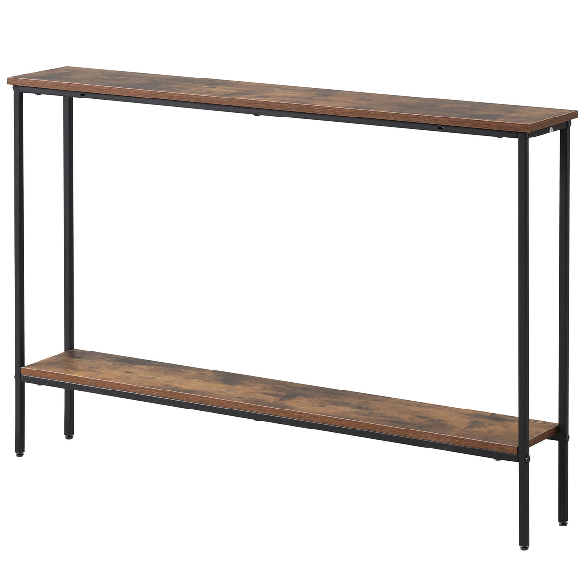 44 Inch Console Table With Shelf, Anti-Tipping Kits, Rustic Brown Console Tables at Gallery Canada