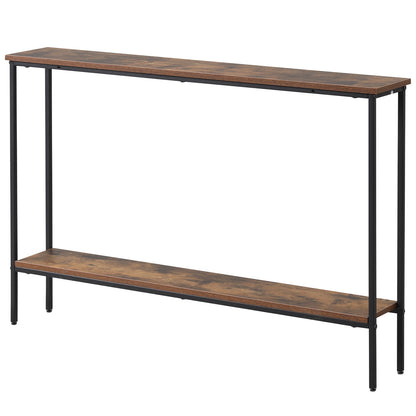 44 Inch Console Table With Shelf, Anti-Tipping Kits, Rustic Brown Console Tables at Gallery Canada